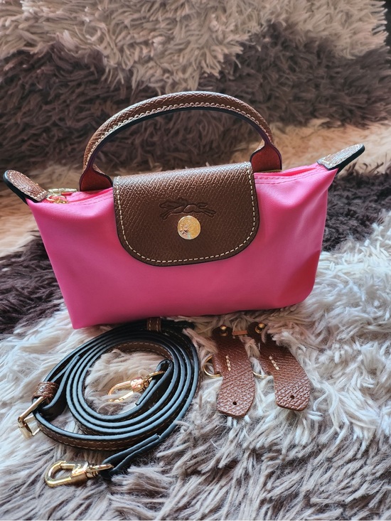 The Unbranded Brand Handbags - Hot Pink mini Nylon Top-Handle Bag with removable strap (unbranded)